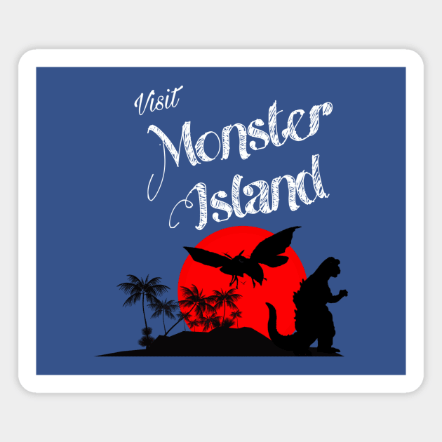 Visit Monster Island Magnet by Kaiju Weekly